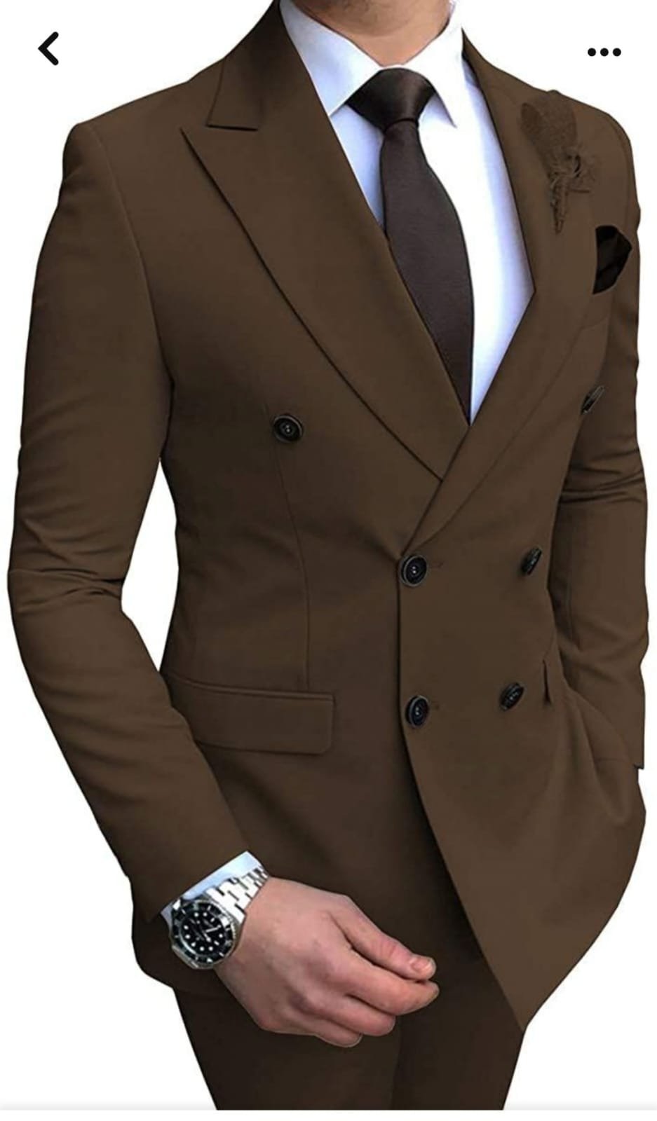 Chocolate Double-Breasted Formal Suit